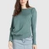 Khujo YODES Pullover Aqua Femme -khujo Soldes 04504e7f30754c6e9ba4b67495e40054