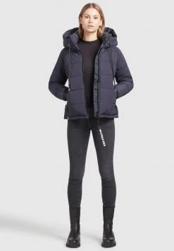 Khujo LILENA Veste D'hiver Dunkelblau Femme -khujo Soldes 051e6d81658f41b5ae9e13942522dcfb