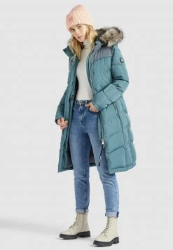 Khujo Femme LUBECK LONG Veste D'hiver Blaugrau -khujo Soldes 0617fe51aae14e369f161ecf1a5c6ac1