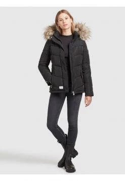 Khujo WINSEN Veste D'hiver Schwarz Femme -khujo Soldes 061f21da86534ef9a819b9731b7d607c