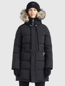 Khujo Femme MANTEL JARVANA Veste D'hiver Schwarz