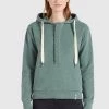 Khujo KEIKI Sweat à Capuche Aqua Gewaschen Femme -khujo Soldes 1ee14d2cafd542d58a4def407c780546