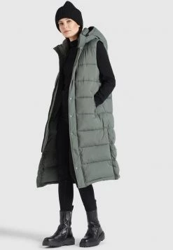 Khujo Femme MAGNETA MATT Veste Sans Manches Graugrün -khujo Soldes 1f7057b159054b2b895fa7bb7a8ecd3c