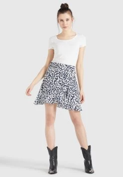 Khujo UNDINE Jupe Trapèze Dunkelblau Weiß Geblümt Femme -khujo Soldes 21d347c6b0544e418abd3e172b4ecebd