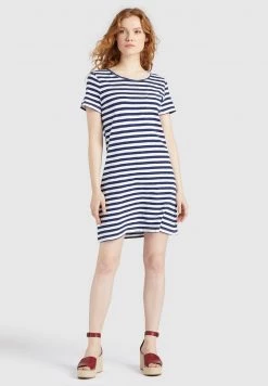 Khujo Femme VAISHALI Robe En Jersey Blau Gestreift