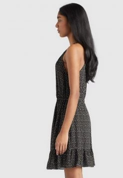 Khujo KELSA Robe De Jour Schwarz Geblümt Femme -khujo Soldes 254fcbfa734f41c9bf7c41217e2535bf