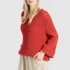 Khujo NIKKI Pullover Burned Orange Femme -khujo Soldes 294050aefe8b4ae5b58e67f9573d9956