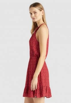 Khujo Femme KELSA Robe De Jour Rot Geblümt -khujo Soldes 2993091e34d548eb8774f74bb555dda9
