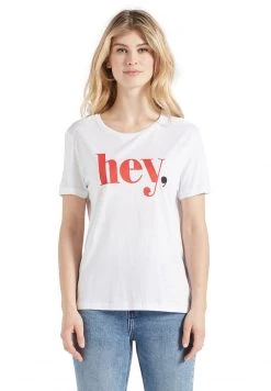 Khujo Femme BANANI HEY T Shirt Imprimé Weiß