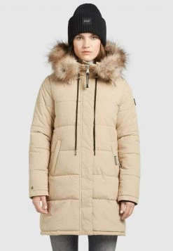 Khujo MANTEL JARVANA Veste D'hiver Beige Femme -khujo Soldes 2ae4a88e3ccf486daa66db3b446368ed