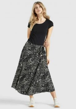 Khujo Femme HEPKE Jupe Trapèze Schwarz Weiß Gemustert -khujo Soldes 2fbe5de673c342b0afce95b64e0400fc