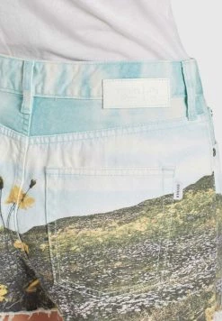 Khujo ANOUK Short En Jean Blau Weiß Gemustert Femme -khujo Soldes 30ed0780d5664ff99a12a26264376393