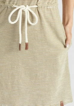 Khujo ANNEMARIE Robe En Jersey Weiß Ocker Gestreift Femme -khujo Soldes 321dde8ad16142c4bc97a61eae9522e7