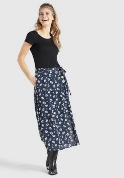 Khujo Femme HEPKE Jupe Trapèze Blau Weiß Geblümt -khujo Soldes 35959061941842baa786c53e4b7821a0