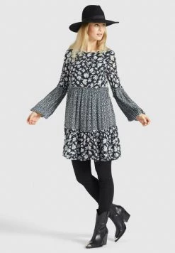 Khujo Femme GRANATA Robe De Jour Schwarz Weiß -khujo Soldes 35b2c753add44e858c7690082b203aba