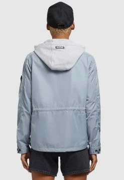 Khujo FLAMES Veste Légère Blaugrau Hell Femme -khujo Soldes 37cba636479746789a350be0e4cde640