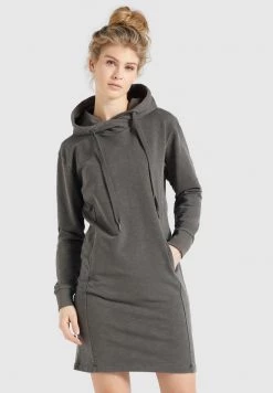 Khujo Femme HALOUMA Robe De Jour Grau Gewaschen