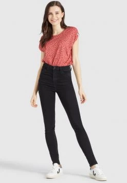 Khujo Femme TALAJA T Shirt Imprimé Rosa Schwarz Gemustert -khujo Soldes 38b271b7d0284d19a5c3b71490b18526