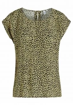 Khujo Femme LOMBA Blouse Schwarz Gelb Geblümt -khujo Soldes 3cc647adbac3474cb037e992325618ba