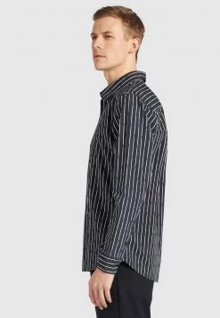 Khujo WAITE Chemise Schwarz Gestreift Homme -khujo Soldes 459e0b061c1d4242907c66b135e6e196