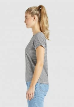 Khujo Femme BABSI T Shirt Imprimé Schwarz Weiß Gestreift -khujo Soldes 46c39edef27140439e3f7bdf7c711819