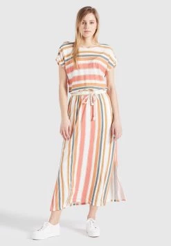 Khujo DOREEN Robe Longue Mehrfarbig Gestreift Femme