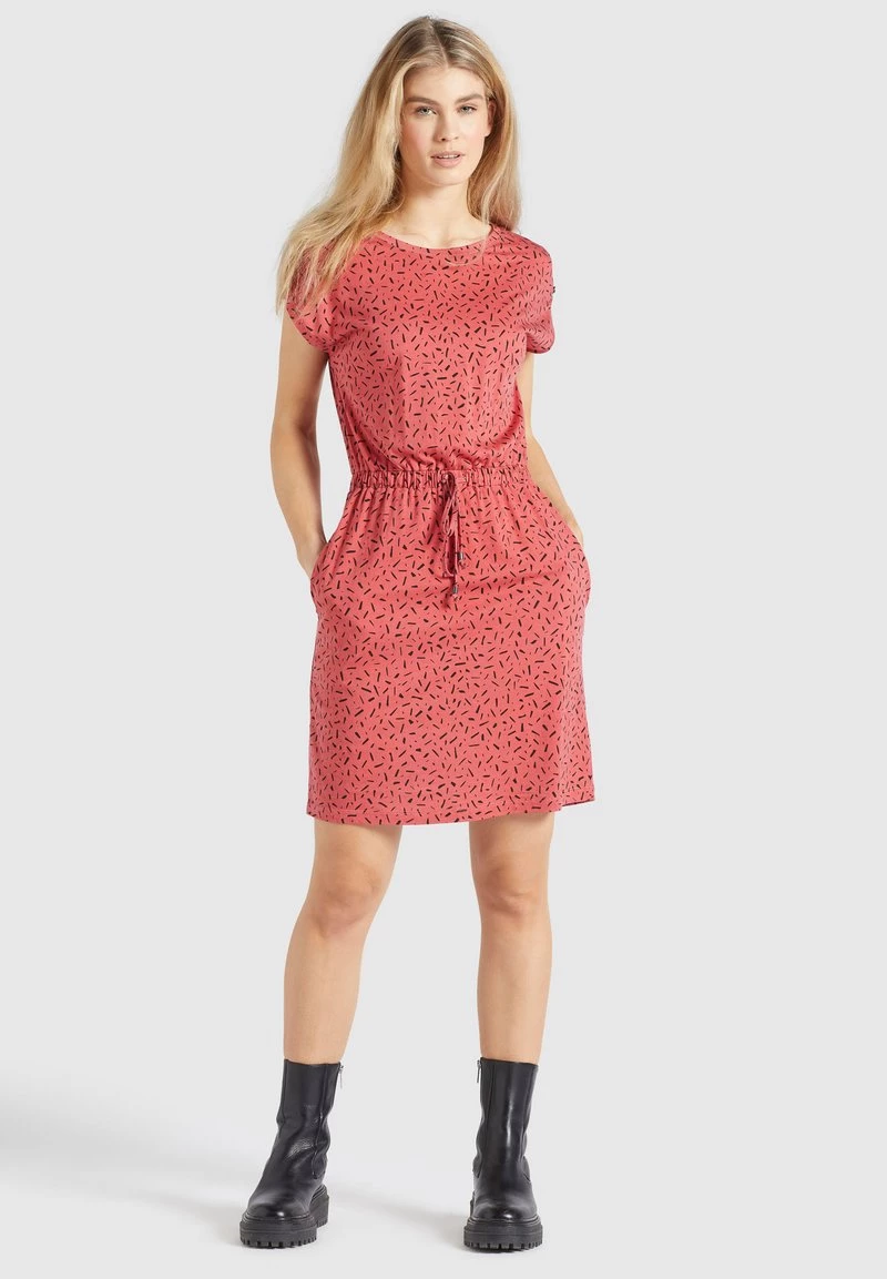 Khujo SAMMY Robe Fourreau Rosa Schwarz Gemustert Femme 4 Khujo SAMMY Robe Fourreau Rosa Schwarz Gemustert Femme – Image 2