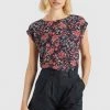Khujo Femme LERATO Blouse Dunkelblau Gemustert
