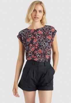 Khujo Femme LERATO Blouse Dunkelblau Gemustert