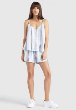 Khujo NESRIN Débardeur Blue Femme -khujo Soldes 55059278d72148ea8e86184e8c6e2754