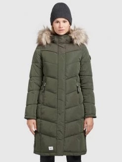 Khujo Femme LUBECK LONG5 Veste D'hiver Dunkeloliv
