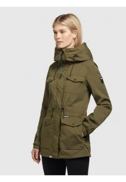 Khujo ELST Parka Dunkeloliv Femme -khujo Soldes 6d08249ffda14983ad5d7deea44baab3