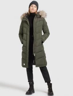 Khujo Femme LUBECK LONG5 Veste D'hiver Dunkeloliv -khujo Soldes 7256fe0a50404f0d81446c70ba5f7bda