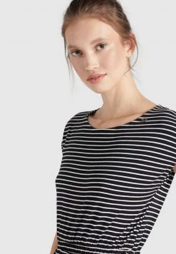 Khujo CRISTELLA Robe Longue Schwarz Weiß Gestreift Femme -khujo Soldes 761df09987f54eb48a824311f4bd459f