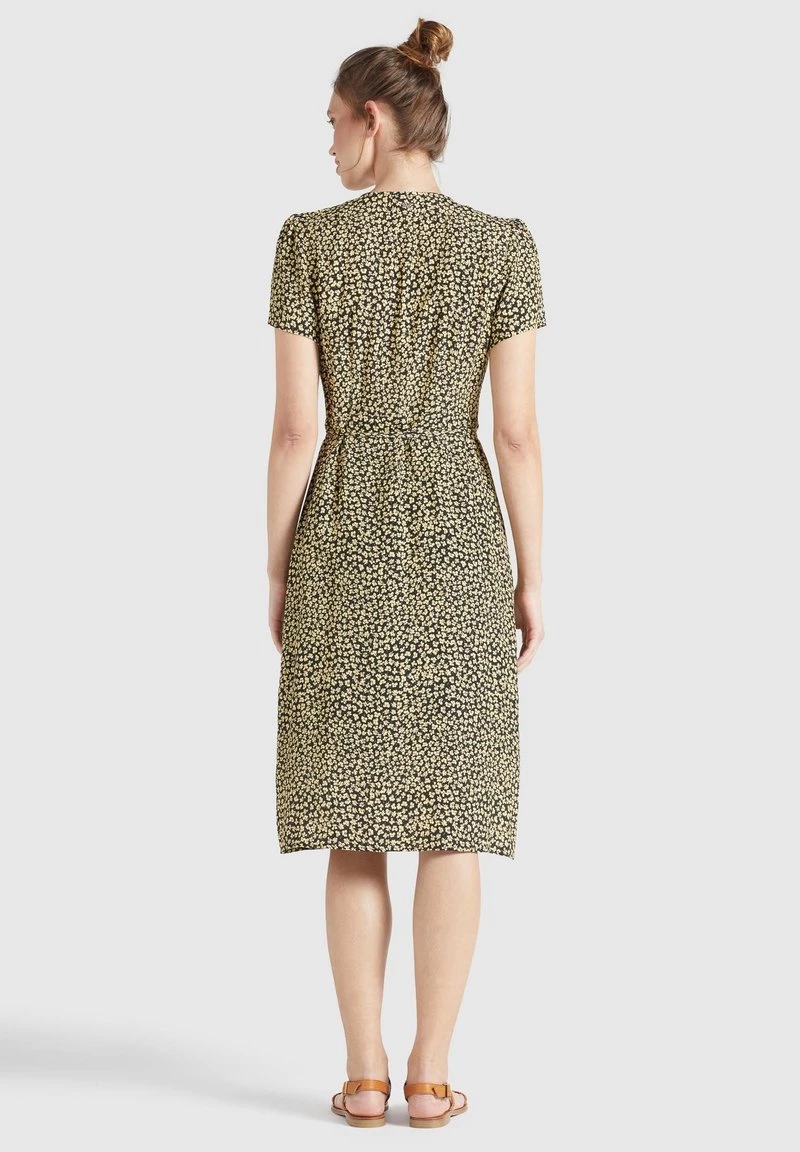 Khujo Femme PORGY Robe De Jour Schwarz Gelb Geblümt 5 Khujo Femme PORGY Robe De Jour Schwarz Gelb Geblümt – Image 3