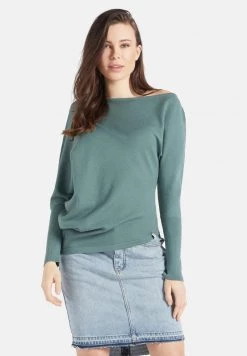 Khujo YODES Pullover Aqua Femme -khujo Soldes 7bd4983e11ae4930a6ac9feb3db85fd1