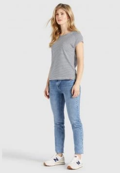 Khujo BABSI T Shirt Imprimé Weiß Blau Gestreift Femme -khujo Soldes 7c38ced34a8b40fda80b25eaa128efc9