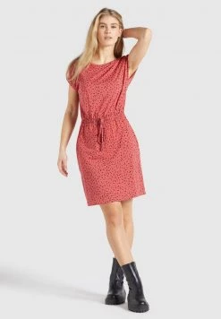 Khujo SAMMY Robe Fourreau Rosa Schwarz Gemustert Femme