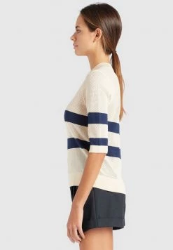 Khujo CHUMANE T Shirt Imprimé Sand/dark Blue Femme -khujo Soldes 94366046702941ffbecddc1f450aeddc