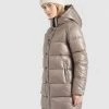 Khujo WENCKE SHINY Veste D'hiver Taupe Glänzend Femme -khujo Soldes 98672b9aa51e436a9628450098b303d3