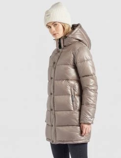 Khujo WENCKE SHINY Veste D'hiver Taupe Glänzend Femme
