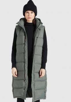 Khujo Femme MAGNETA MATT Veste Sans Manches Graugrün -khujo Soldes 98a59ced44984b2788eda552511da06a