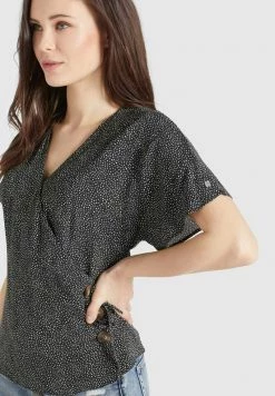 Khujo Femme GIOVANNA Blouse Schwarz Weiß Gepunktet -khujo Soldes 9eee98c4a8514b0783d84163e09ec51a