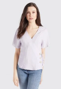 Khujo Femme GIOVANNA Blouse Flieder Weiß Gepunktet