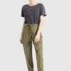 Khujo JOSLIN Pantalon Cargo Khaki Gewaschen Femme