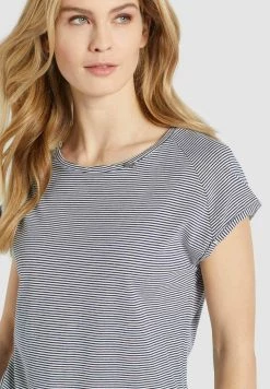 Khujo BABSI T Shirt Imprimé Weiß Blau Gestreift Femme -khujo Soldes acb1de9a066e4062ab94f784b8c612d5