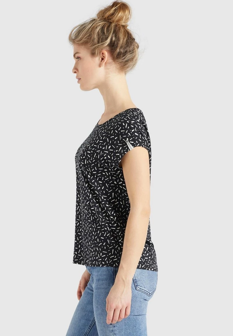 Khujo TALAJA T Shirt Imprimé Schwarz Weiß Gemustert Femme 6 Khujo TALAJA T Shirt Imprimé Schwarz Weiß Gemustert Femme – Image 4