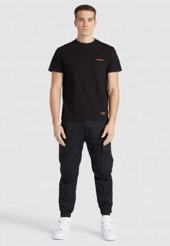 Khujo DESTIN SOLID T Shirt Imprimé Schwarz Homme