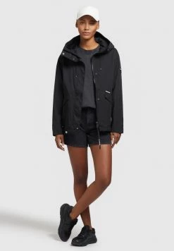 Khujo FRIPS Veste Mi Saison Black Femme -khujo Soldes b6b7d1b8634547a7ac6d7d4e661a4588