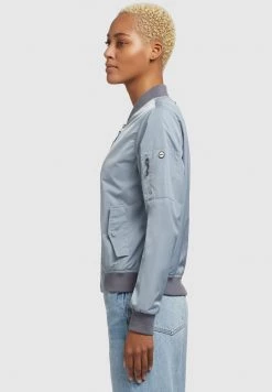 Khujo STENCE Blouson Bomber Blaugrau Hell Femme -khujo Soldes bc00d5d0fb3d49c5b825f267818de236